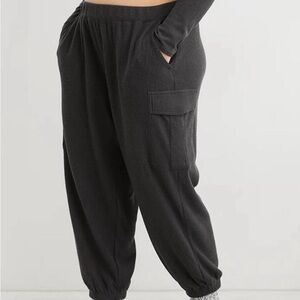 Aerie Waffle Knit Cargo Jogger Lounge Pants with Pockets